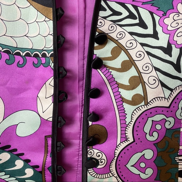 Whimsical purple vintage silk jacket - Picture 4 of 9